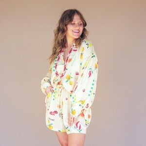Limone Print Matching Set | Lemon Co-Ord Top & Shorts | One Size